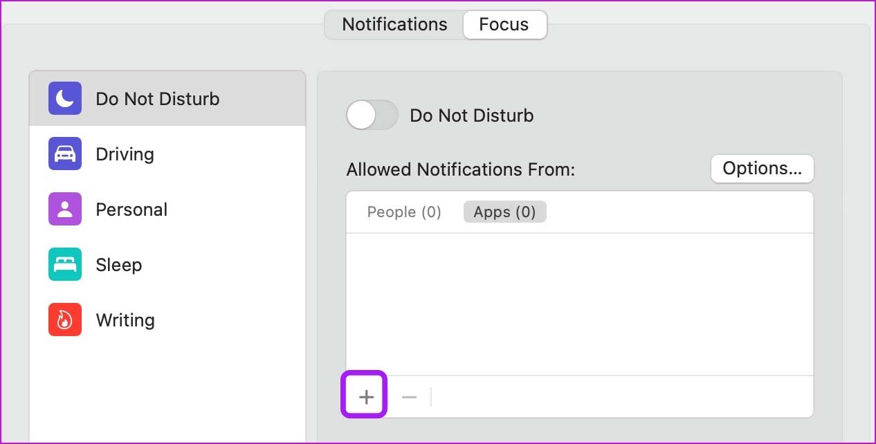 Agregue aplicaciones como notificaciones de correo electrónico de excepción que no funcionan en mac