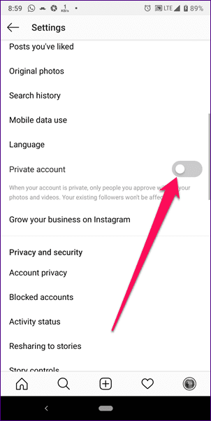 Configuración de privacidad de Instagram 2