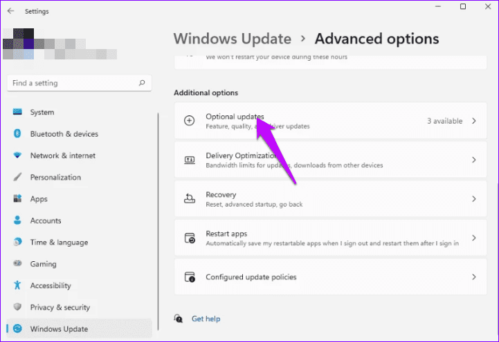 Actualizaciones opcionales de Windows 11