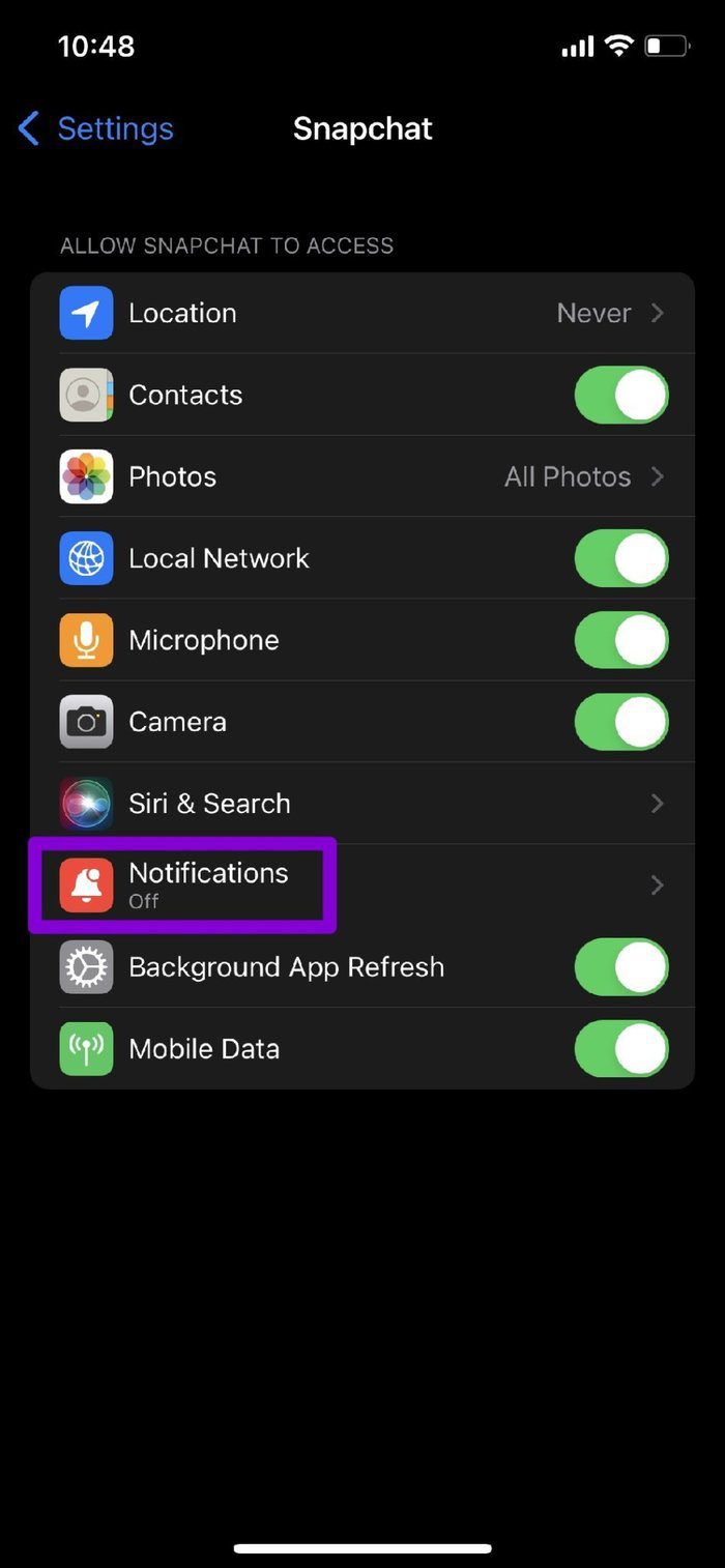 Configuración de notificaciones de la aplicación