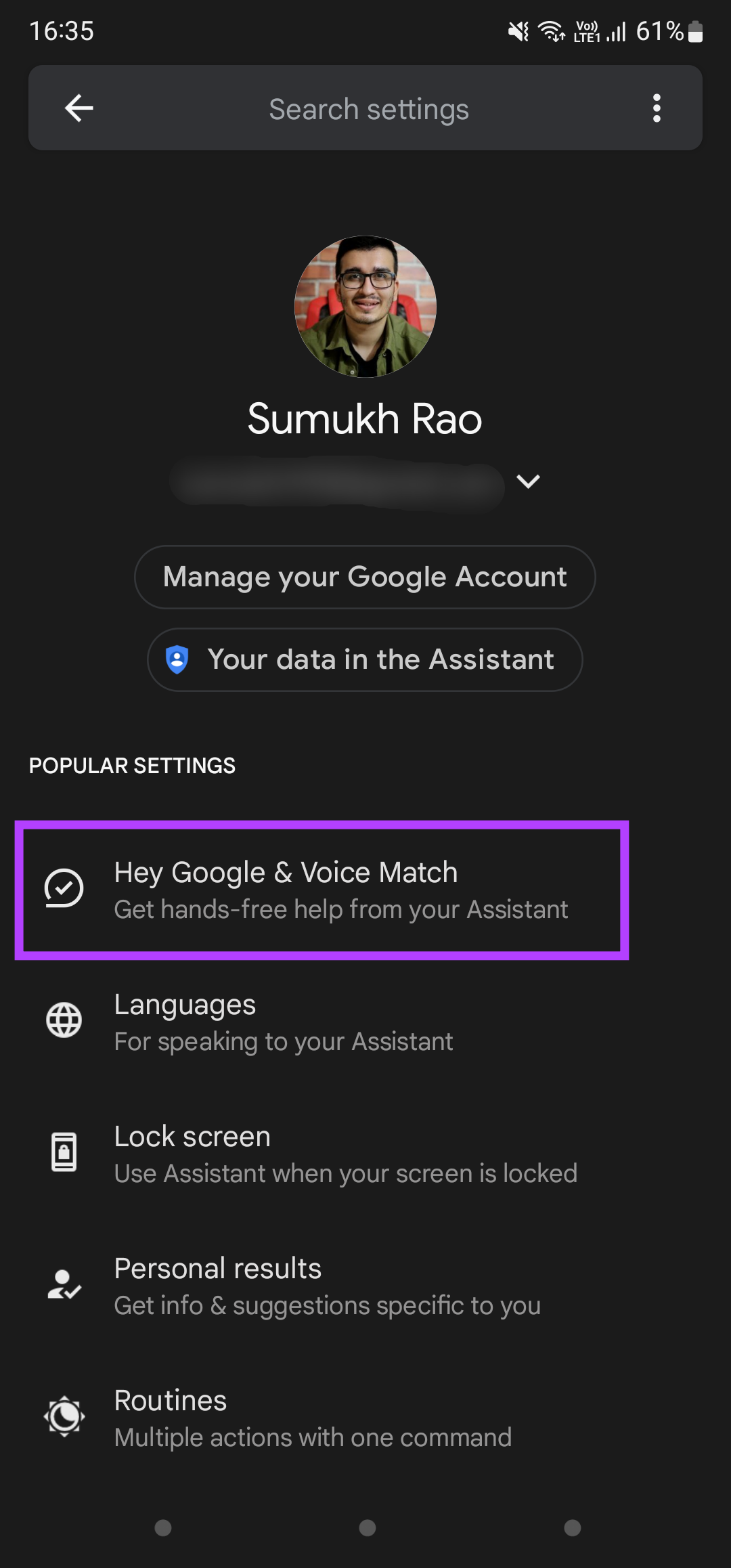 Hola Google y Voice Match