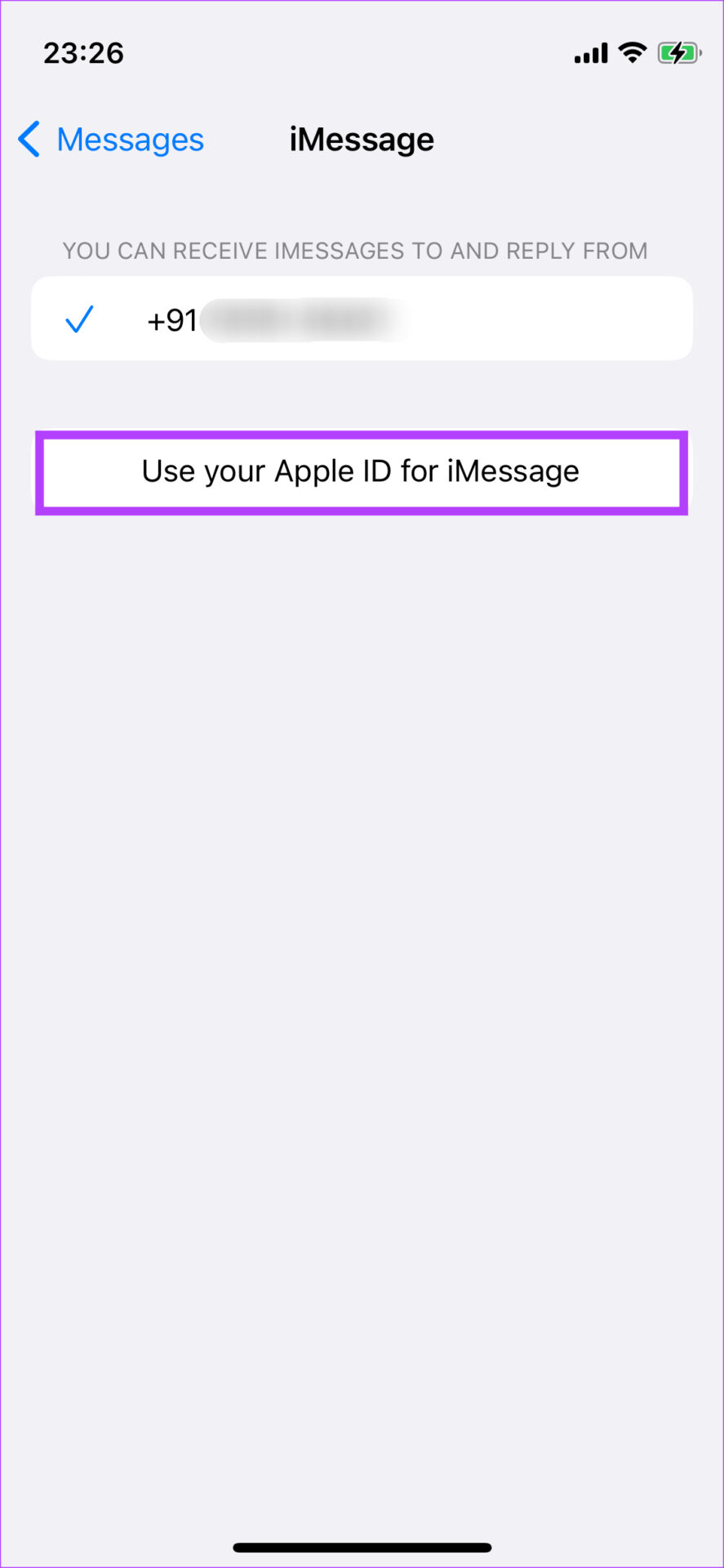 usar ID de Apple para mensajes