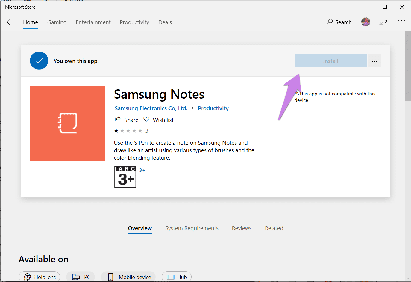 Mostrar la aplicación Samsung Notes en PC 6