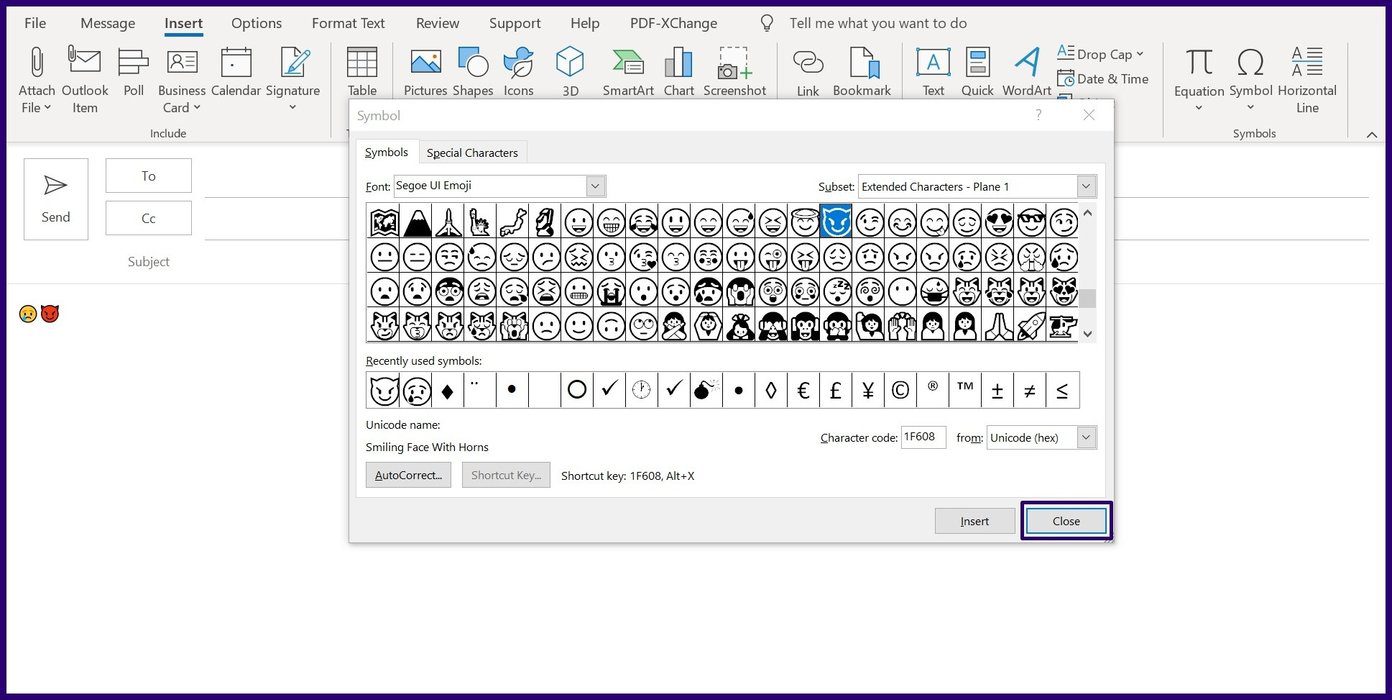 Cómo Insertar Emojis en Microsoft Outlook Paso 11