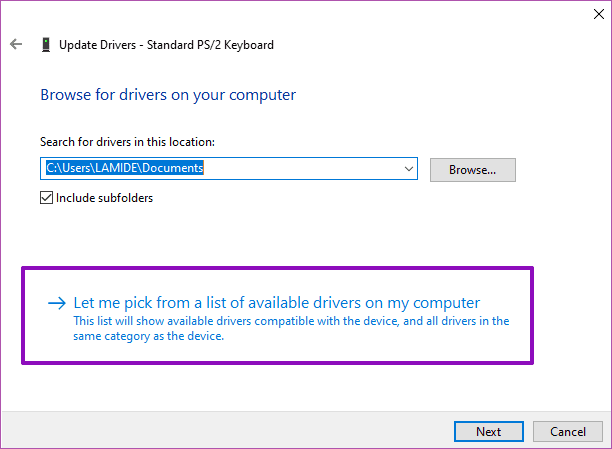 El teclado del mouse de Windows 10 no funciona 01