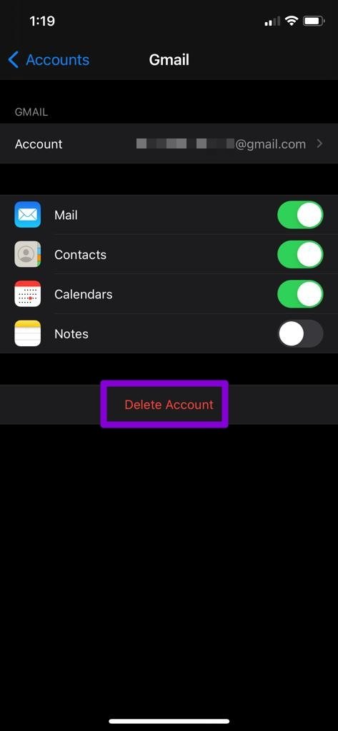 Quitar Gmail del iPhone