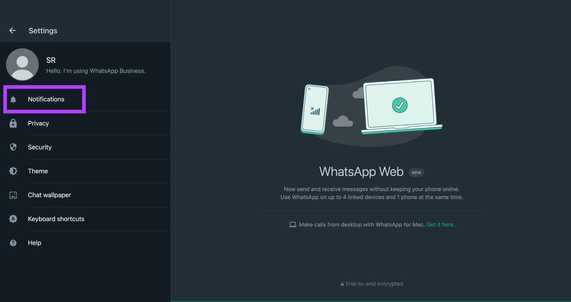 Configuración de notificaciones web de WhatsApp