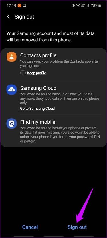 Agregar Eliminar y Eliminar la cuenta de Samsung de los teléfonos Android 7