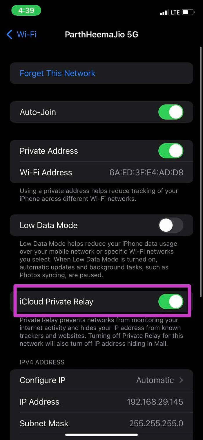 Deshabilite i Cloud Private Passthrough para Wi-Fi en iPhone