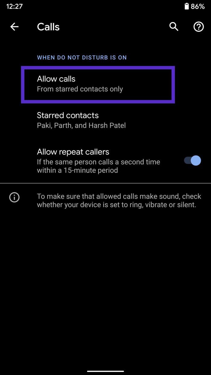 Permitir llamadas de Android