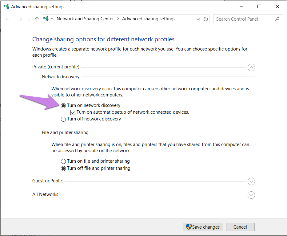 Network Discovery no se enciende en Windows 6