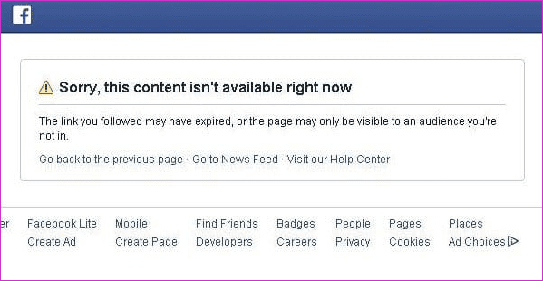Cómo resolver el contenido Facebook no disponible 5