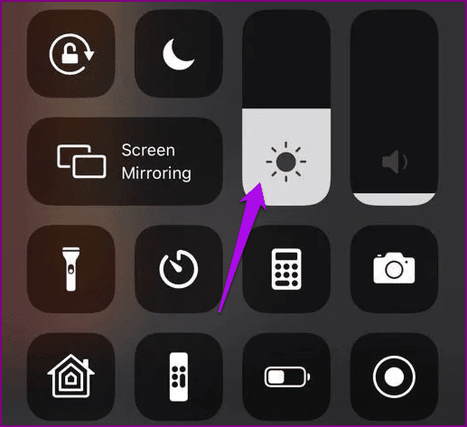 Apague el brillo del dispositivo en modo oscuro Centro de control de iOS