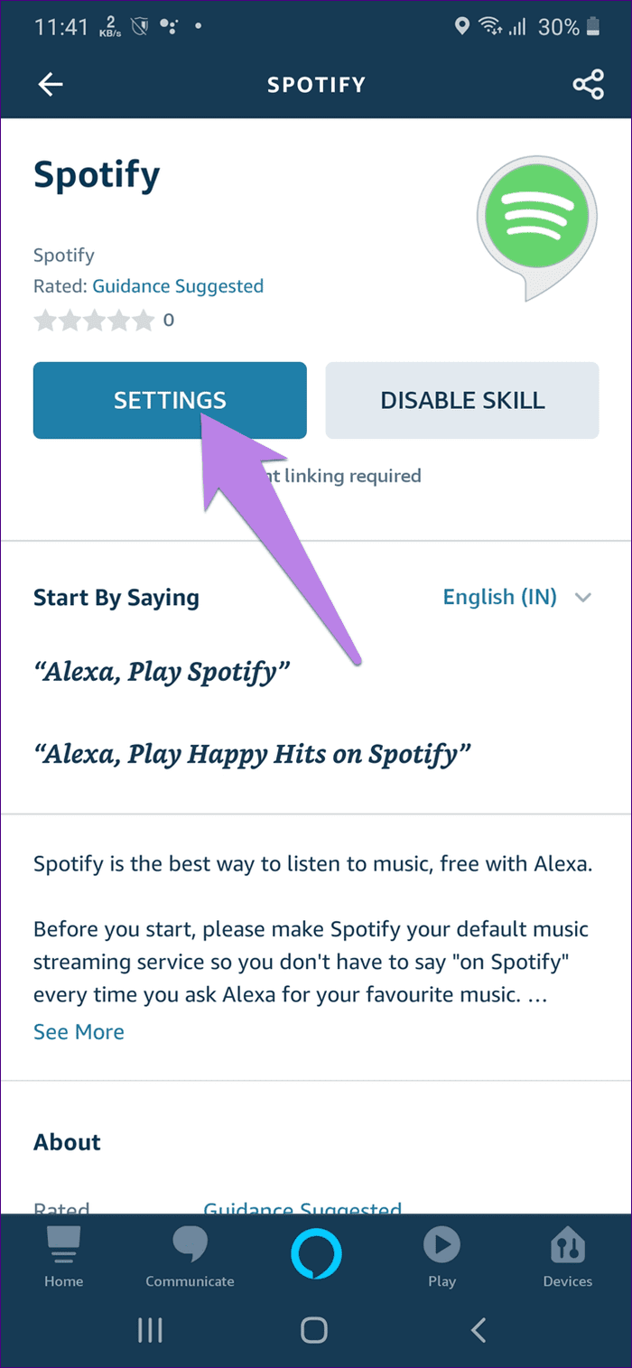 Hacer que Spotify sea predeterminado en Amazon Echo 6