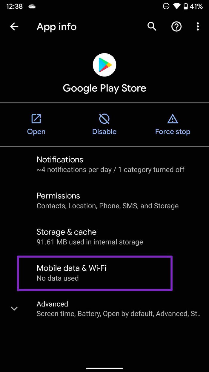 play store datos moviles y wifi