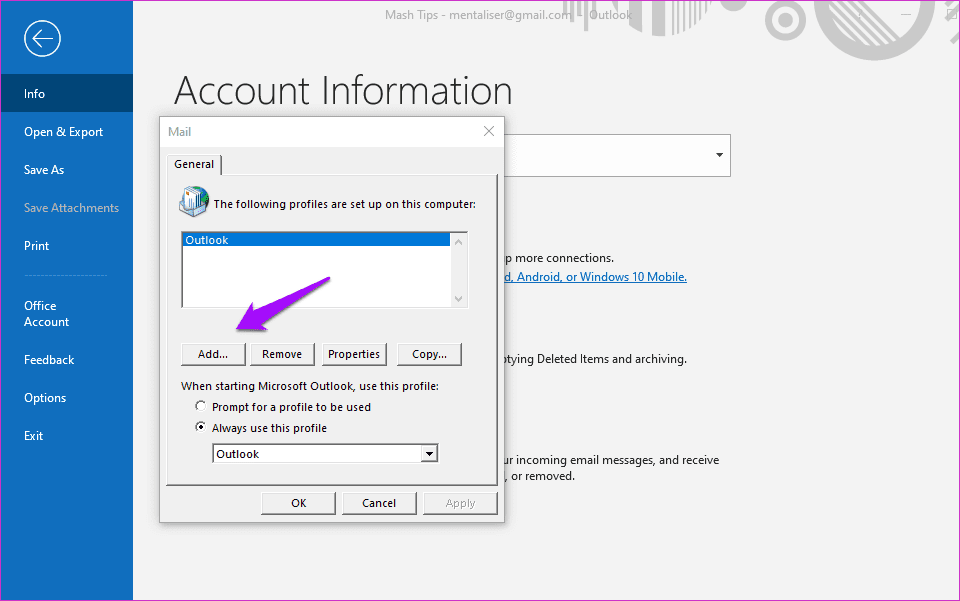 Arreglar el error No se puede expandir la carpeta en Outlook 12