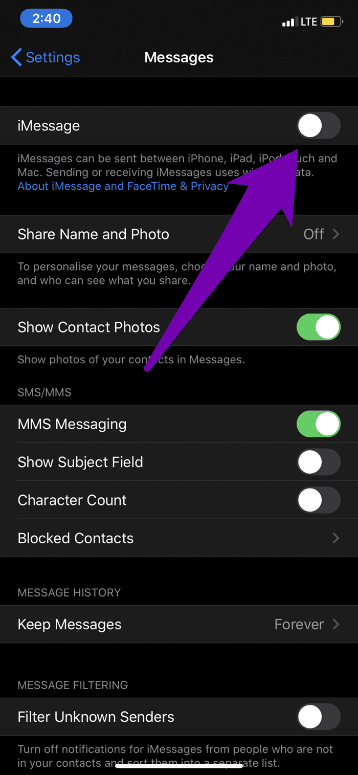 Arreglar las notificaciones de mensajes que no funcionan en el iPhone