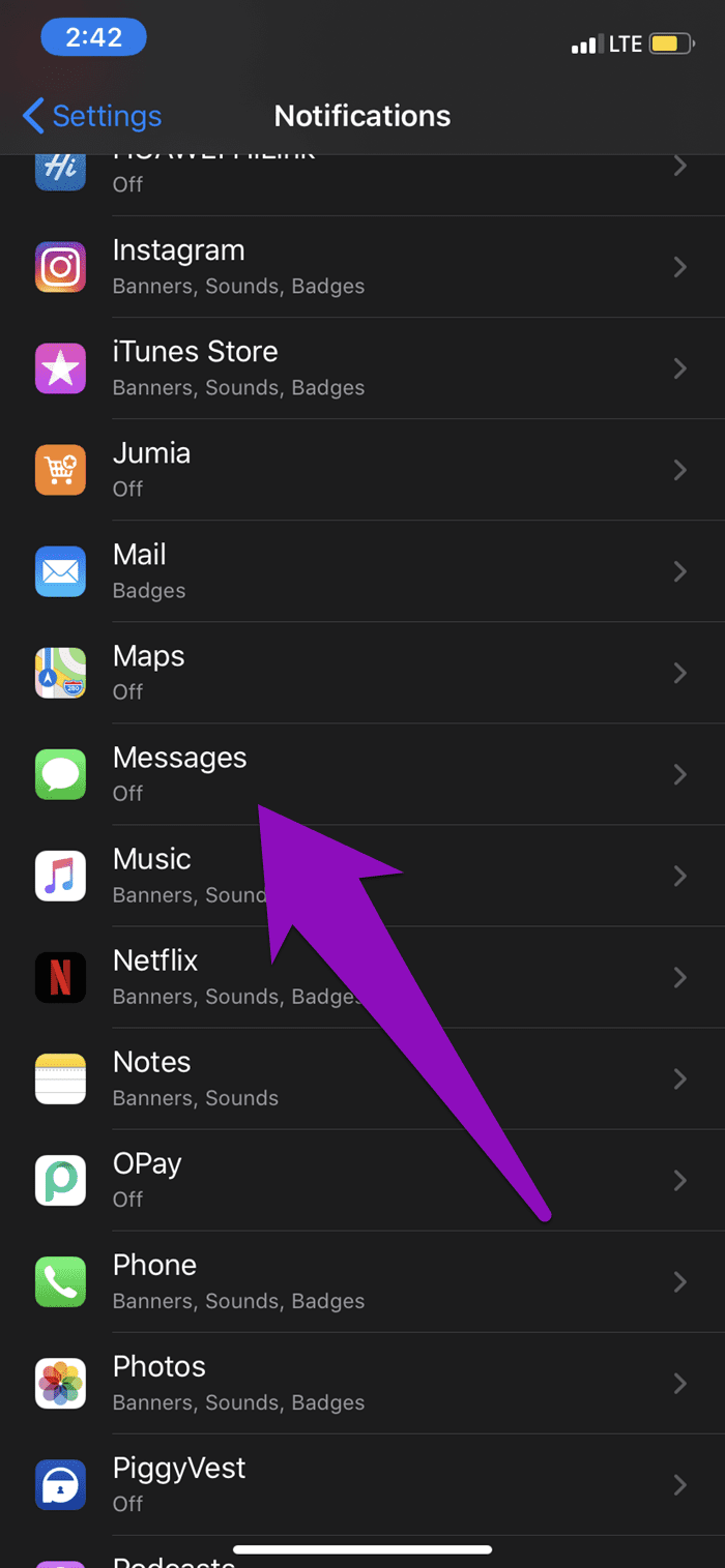 Arreglar las notificaciones de mensajes que no funcionan en el iPhone 02
