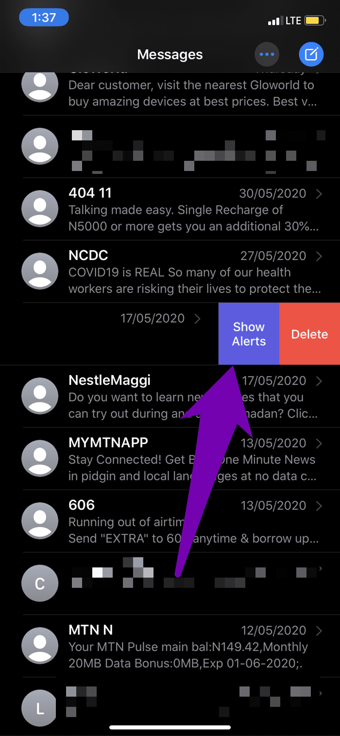 Arreglar las notificaciones de mensajes que no funcionan en el iPhone 08