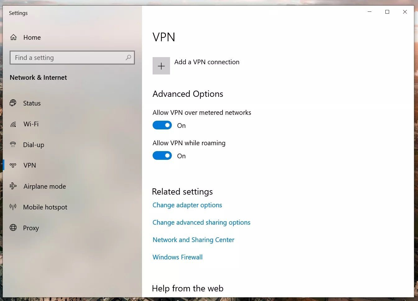 deshabilitar VPN