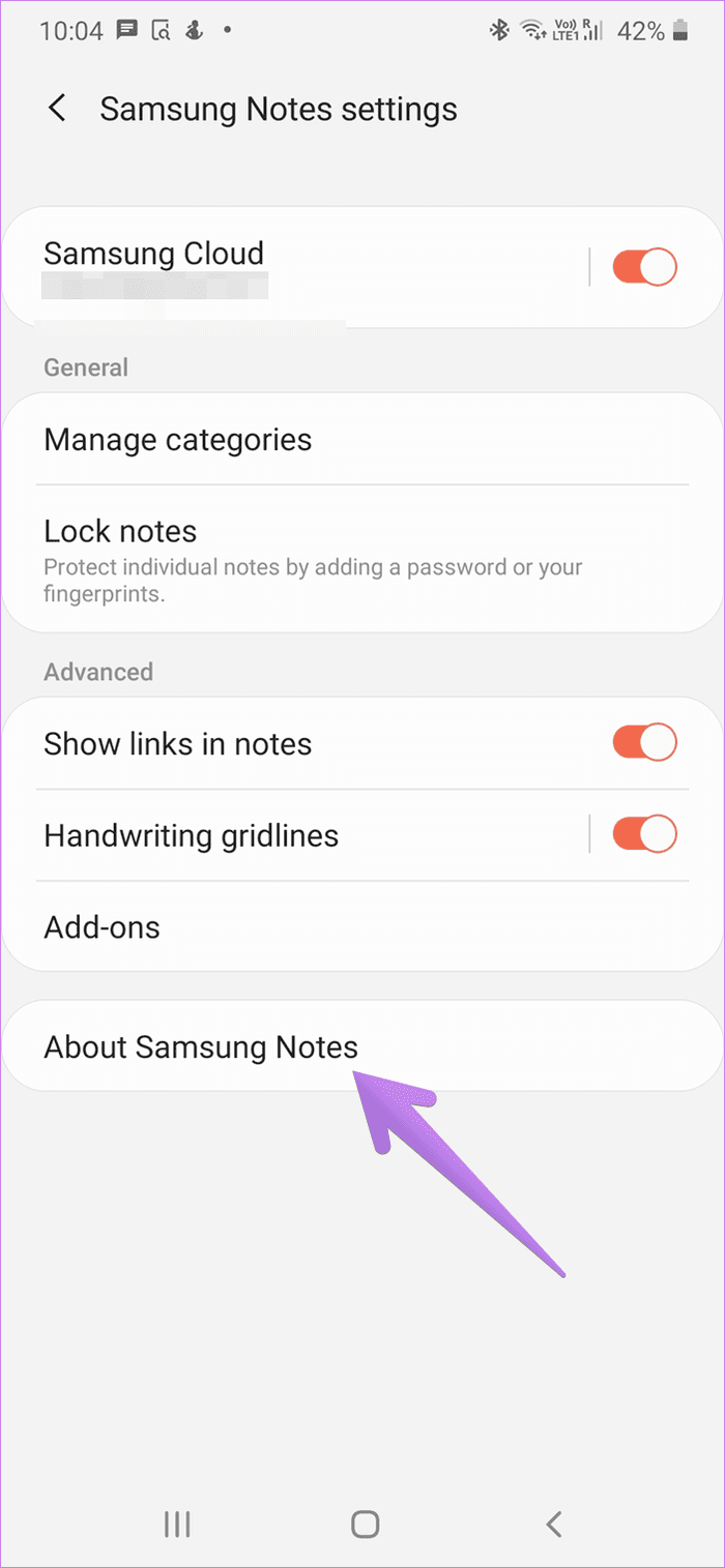 La aplicación Samsung Note no funciona 9