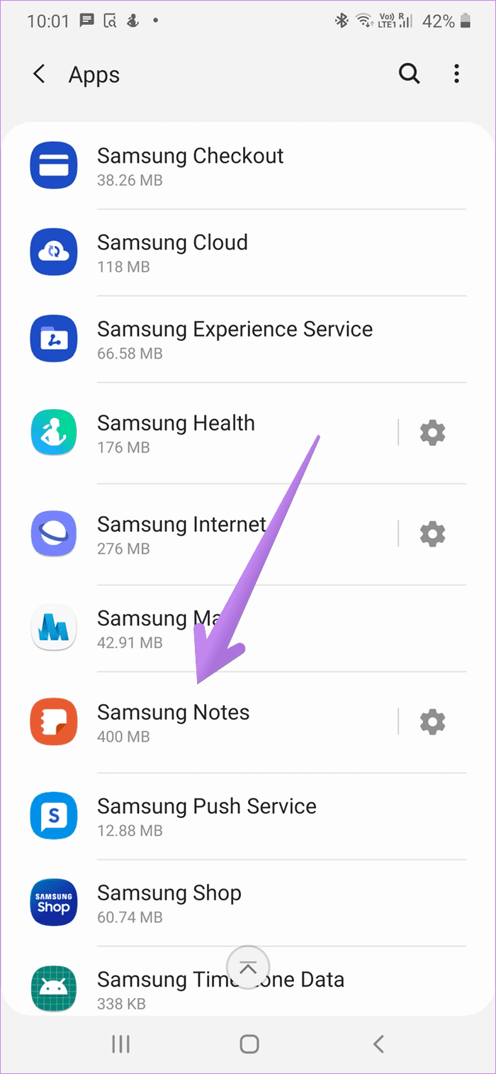 La aplicación Samsung Note no funciona 1