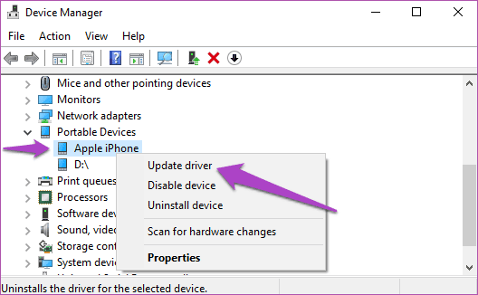 Arreglar dispositivo es inaccesible iphone windows 10 08 error