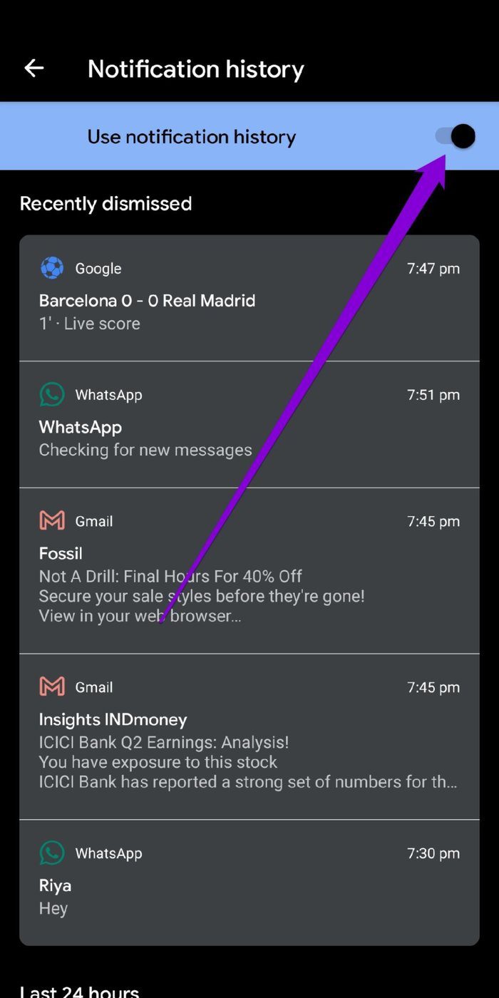 Habilitar el historial de notificaciones en Android