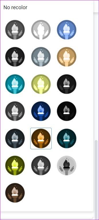 Cómo cambiar los iconos de los colores de los iconos en Google Slides 120