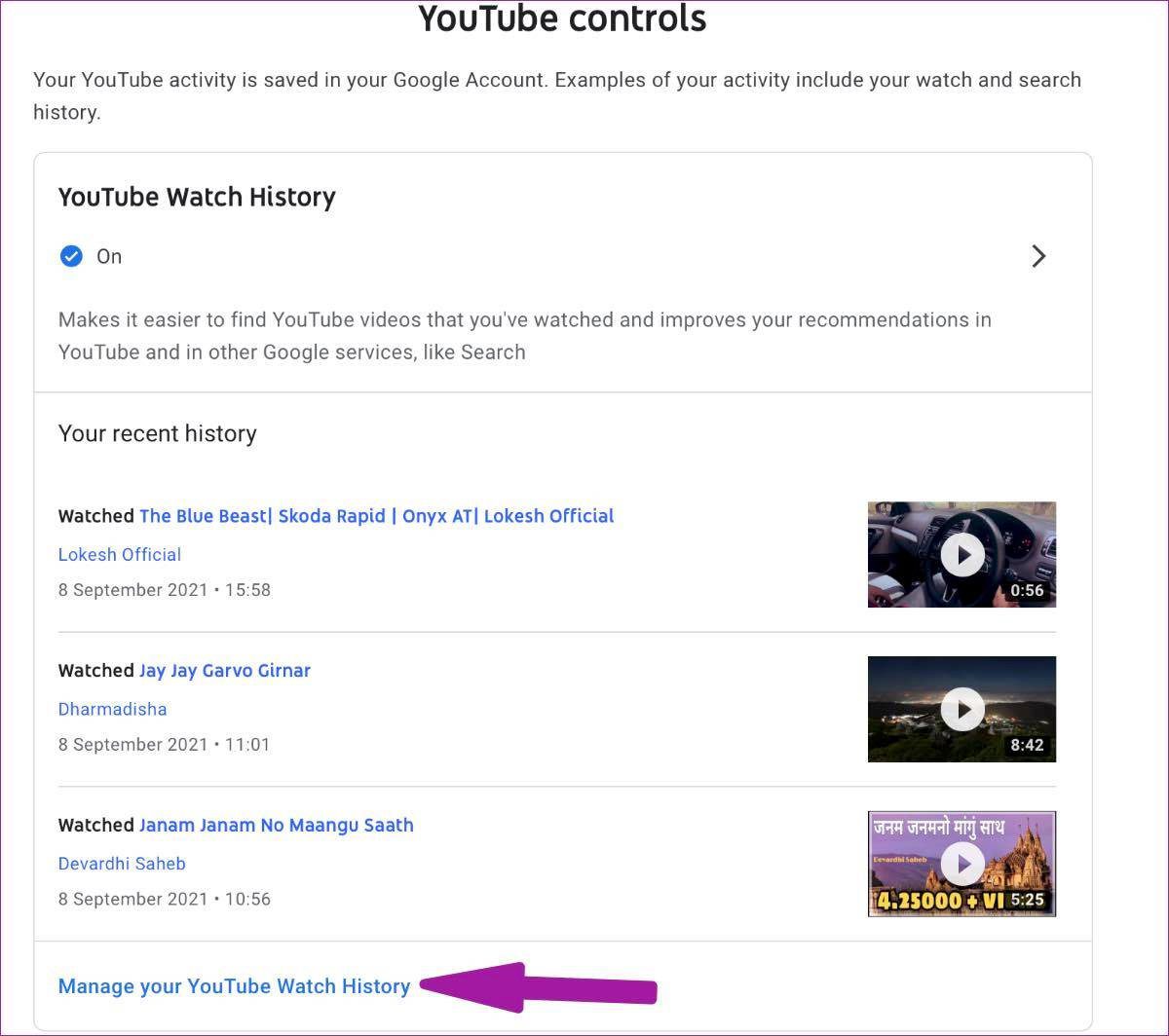 Administrar el historial de reproducciones de YouTube en la Web