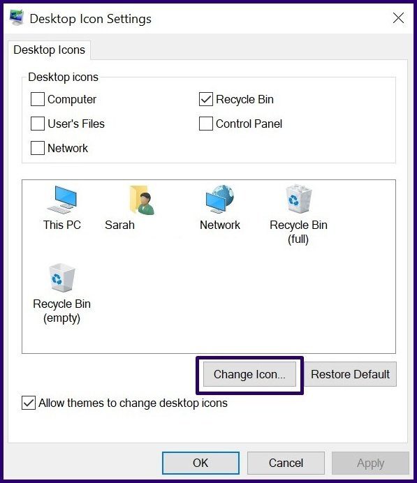 Cambiar los iconos de PC con Windows Paso 6