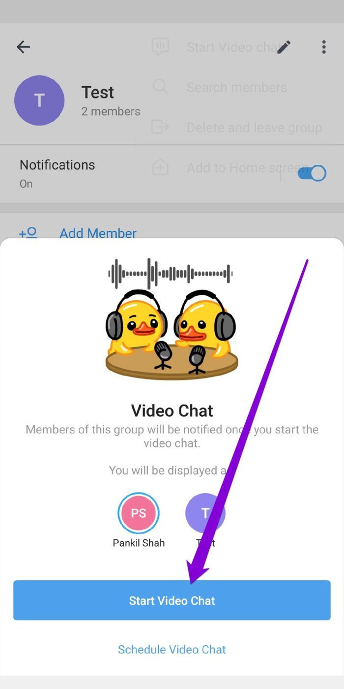 Iniciar chat de video grupal
