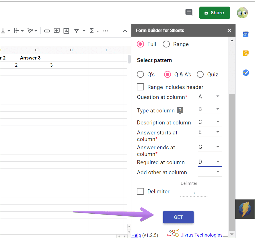 Importar preguntas de Google Sheets a Google Forms 9