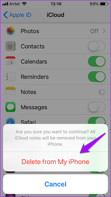 Cómo dejar de compartir notas desde el teléfono a I Pad y otros dispositivos Apple 14