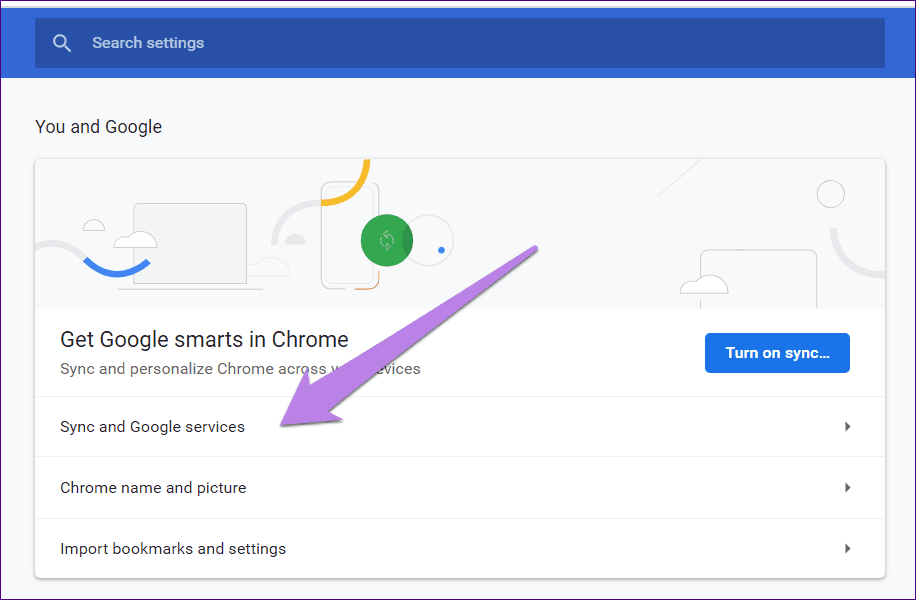 Chrome cambia la cuenta predeterminada 10