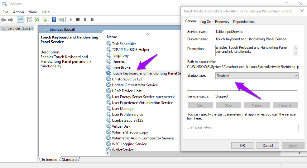 Deshabilitar el teclado virtual en Windows 10 6