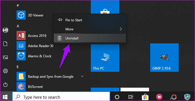 Repare las aplicaciones de Windows 10 que faltan en el menú de inicio Error 8