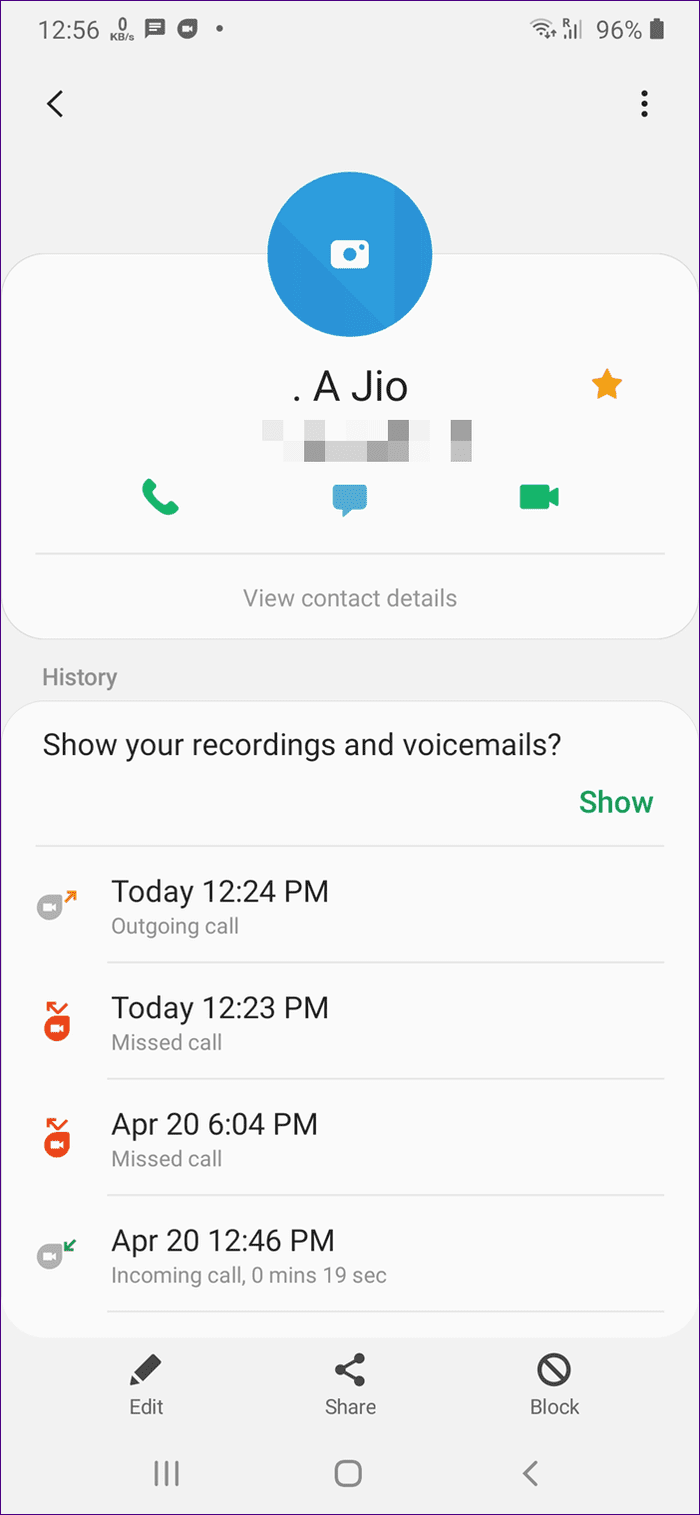 Verifique el historial de llamadas de Google Duo 15