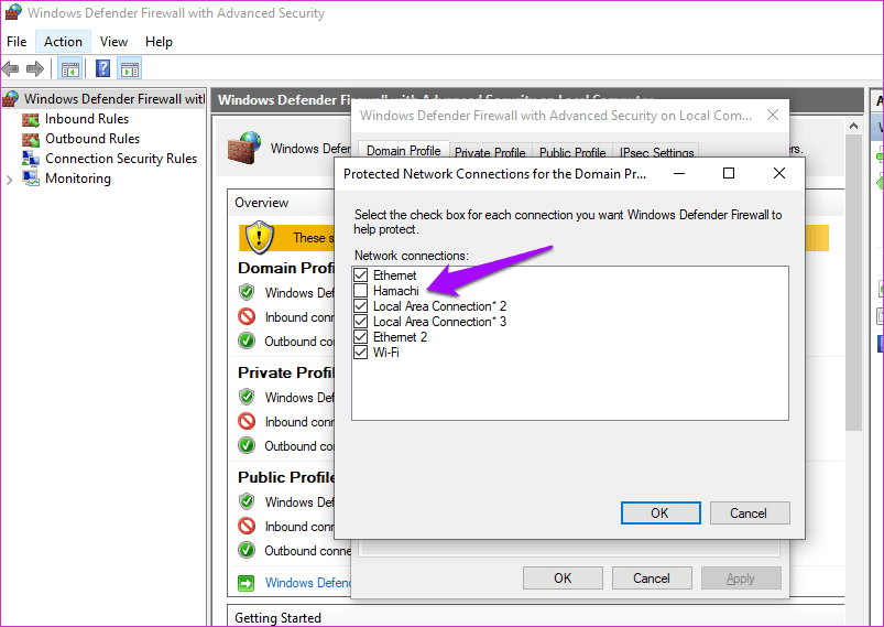 Resolver Hamachi no funciona en Windows 10 6