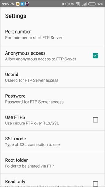FTP en Android 8
