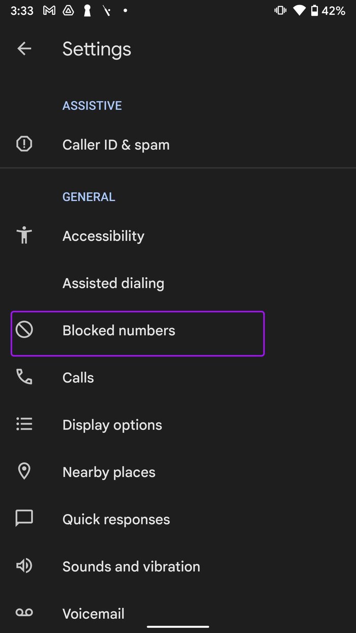 Abrir números bloqueados bloquea llamadas en Android