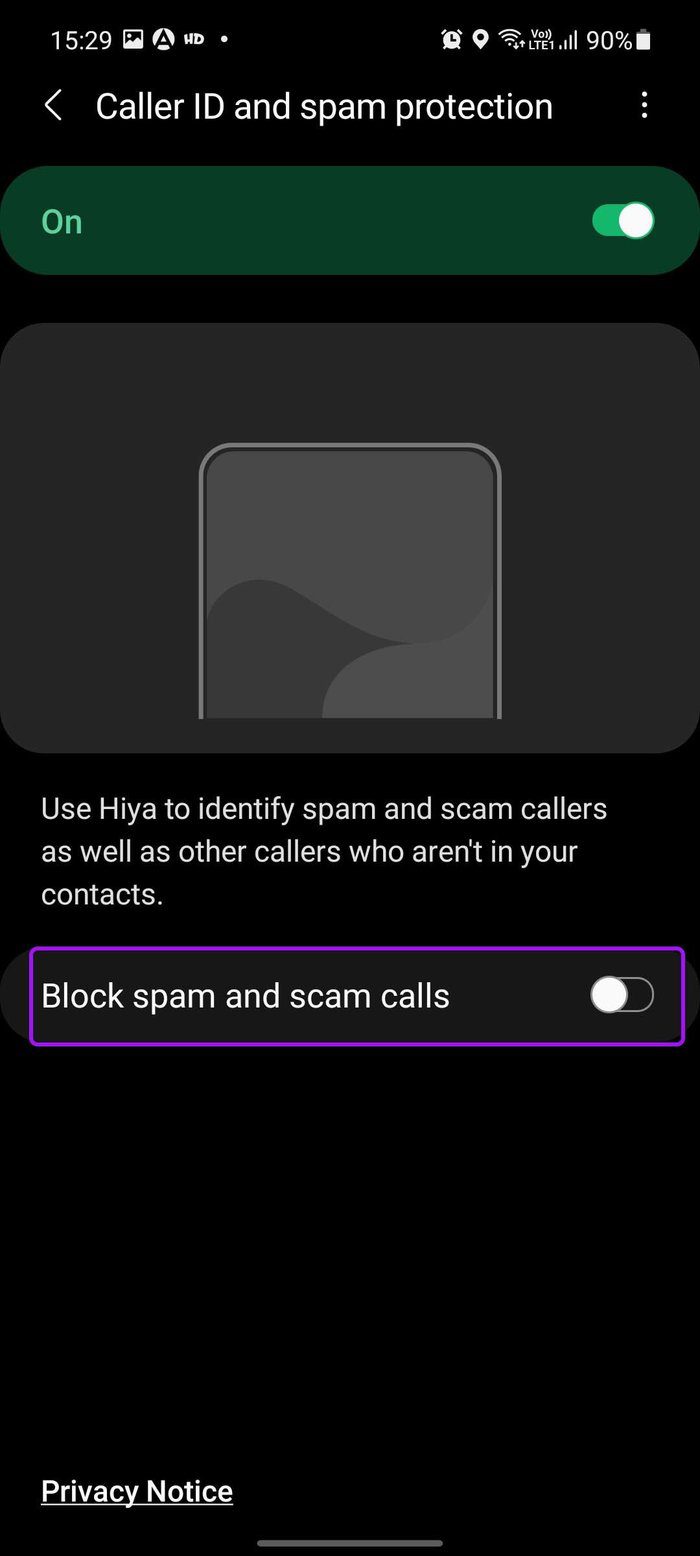 Habilitar el bloqueo de contactos de bloqueo de llamadas no deseadas en Android