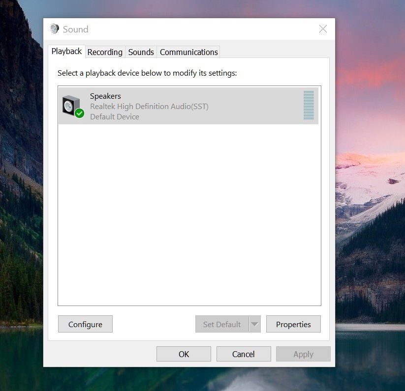 Seleccionar audio predeterminado en Windows 10