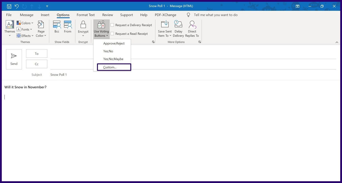 Cómo crear una encuesta usando el botón de votación de Microsoft Outlook Paso 7