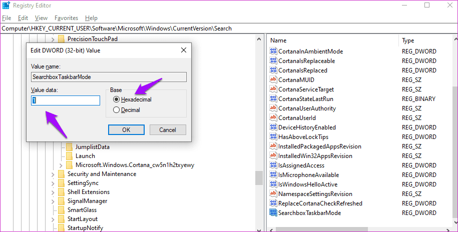 Arreglar la barra de búsqueda de Windows que falta en el número 21