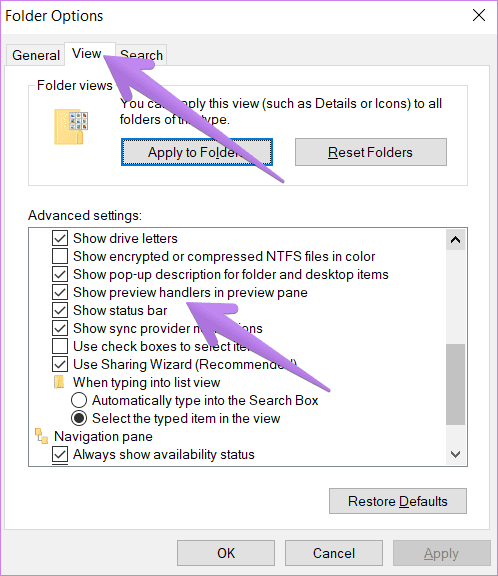 El panel de vista previa de Windows 10 no funciona 2