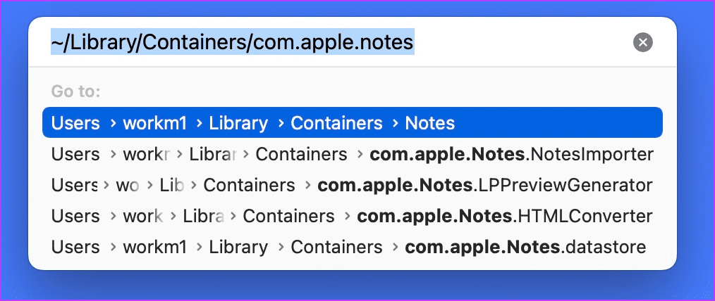 Eliminar archivos de la biblioteca de Apple Notes 3