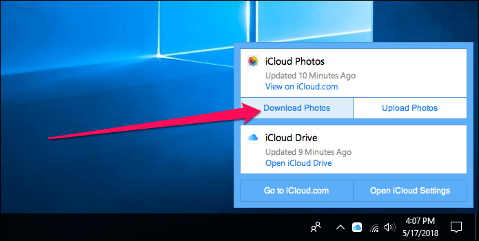 I Cloud Photos no está descargando Windows 10 10