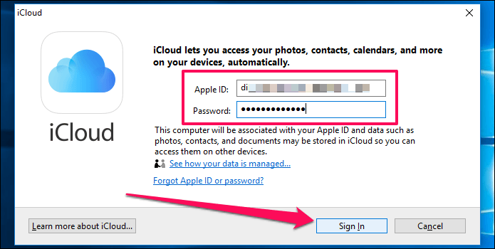 I Cloud Photos no está descargando Windows 10 Cerrar sesión 22