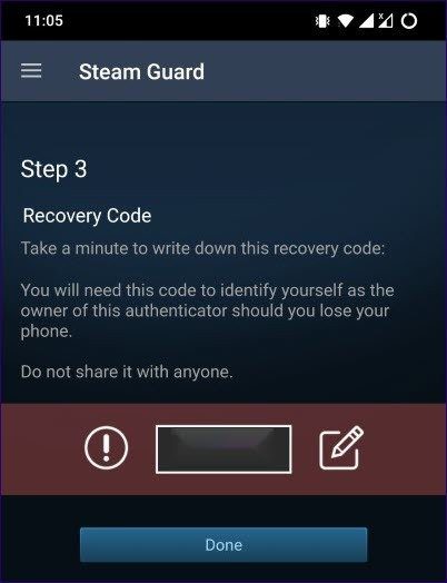 Código de recuperación móvil